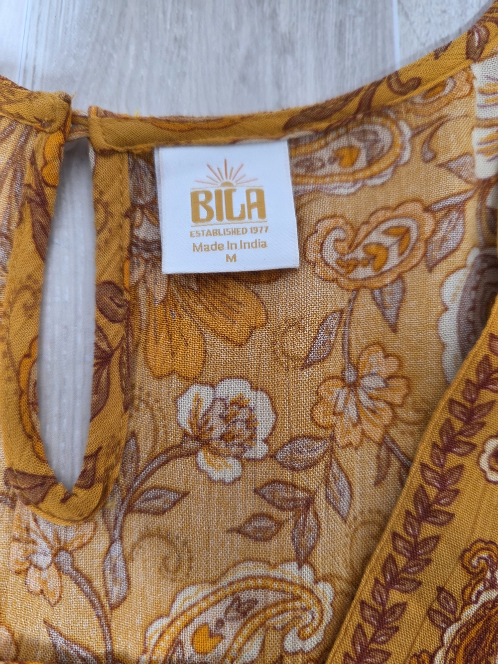 Bila Paisley Midi Dress in Mustard and Rust - Picture 5 of 10